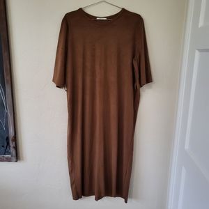 Zara fax suede dress